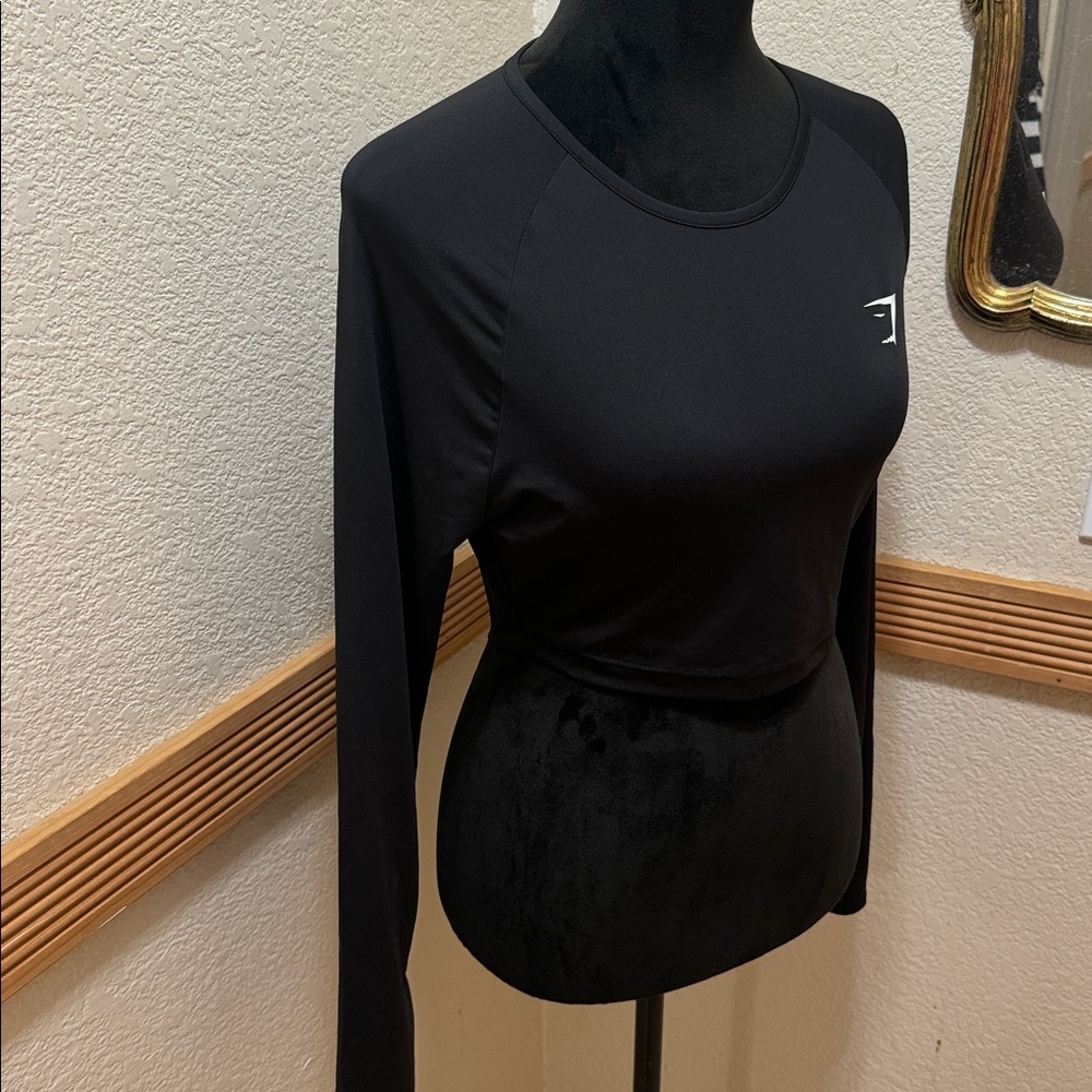 Gymshark athletic Black Long Sleeve Women's Crop Top Size S - Picture 5 of 10
